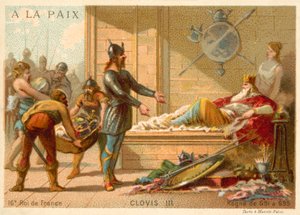 Clovis III, King of the Franks by French School